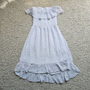 BCX White Strapless High Low Dress